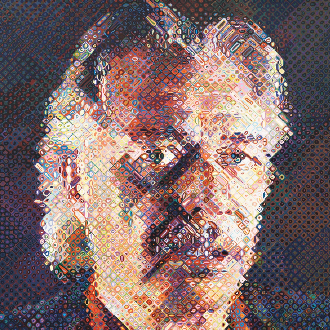 Detail of "John" (1998) by Chuck Close