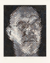 "Self-Portrait Woodcut" (2007) by Chuck Close