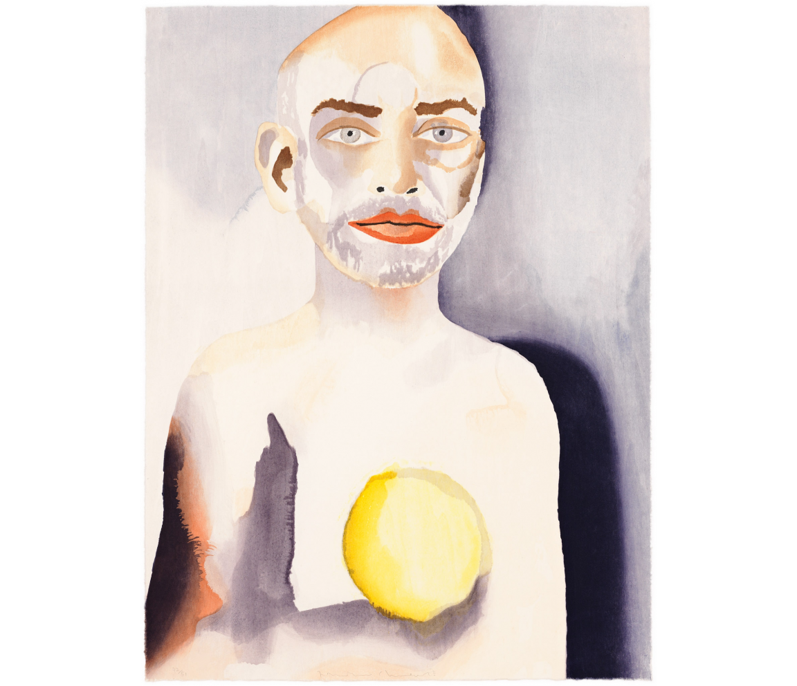 "Self-Portrait with Lemon Heart" (2008) by Francesco Clemente