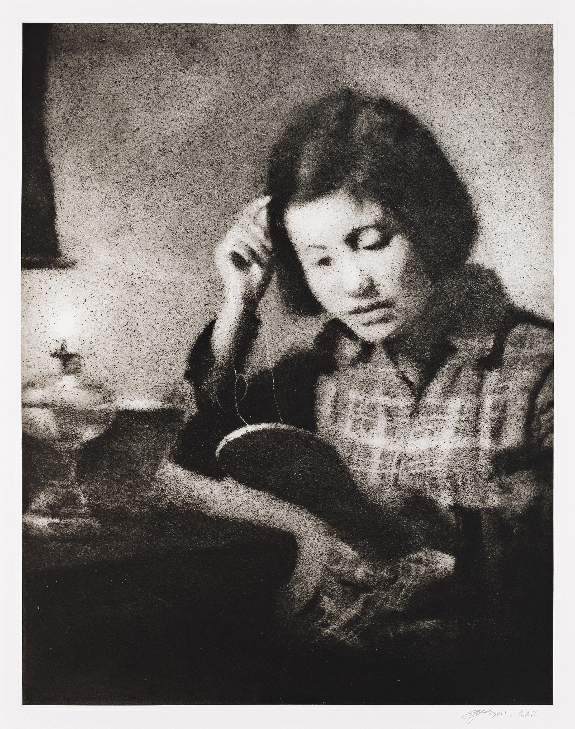  Example of photogravure: Zhang Huan "Untitled (Woman Working by Lamplight)"