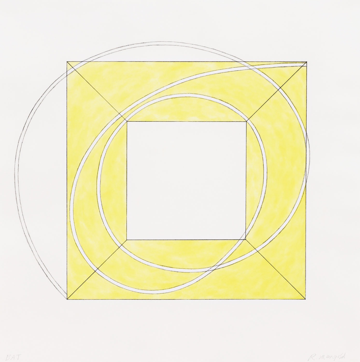 Example of aquatint: Robert Mangold "Framed Square with Open Center A"