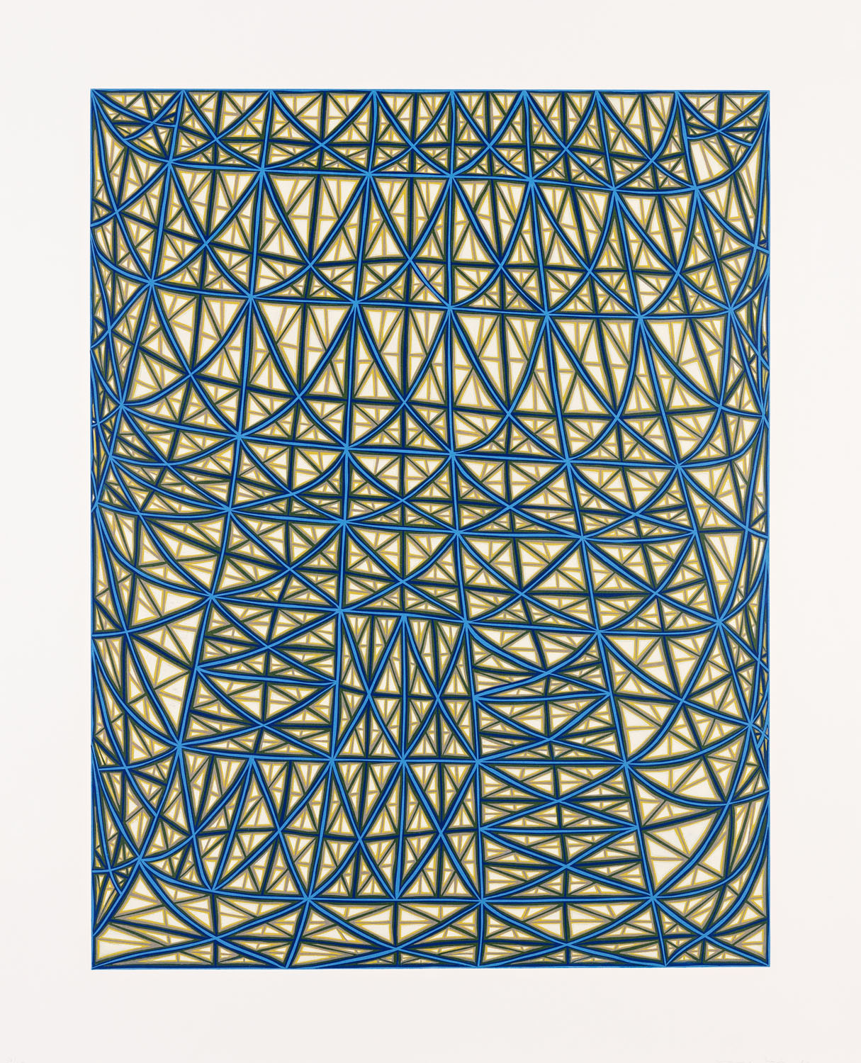 Example of linocut: James Siena "Sagging Grid"
