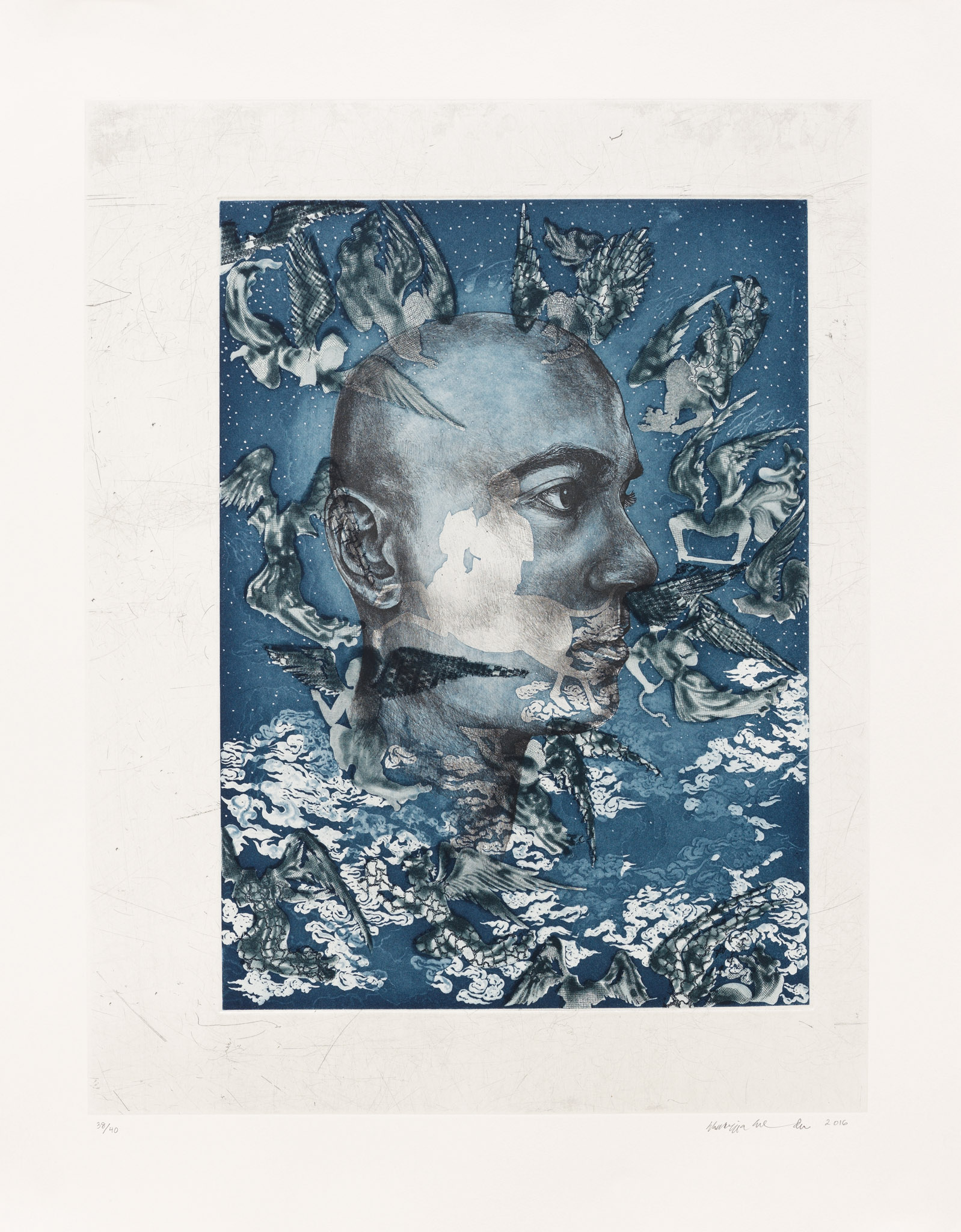 Example of etching: Shahzia Sikander "Portrait of the Artist"