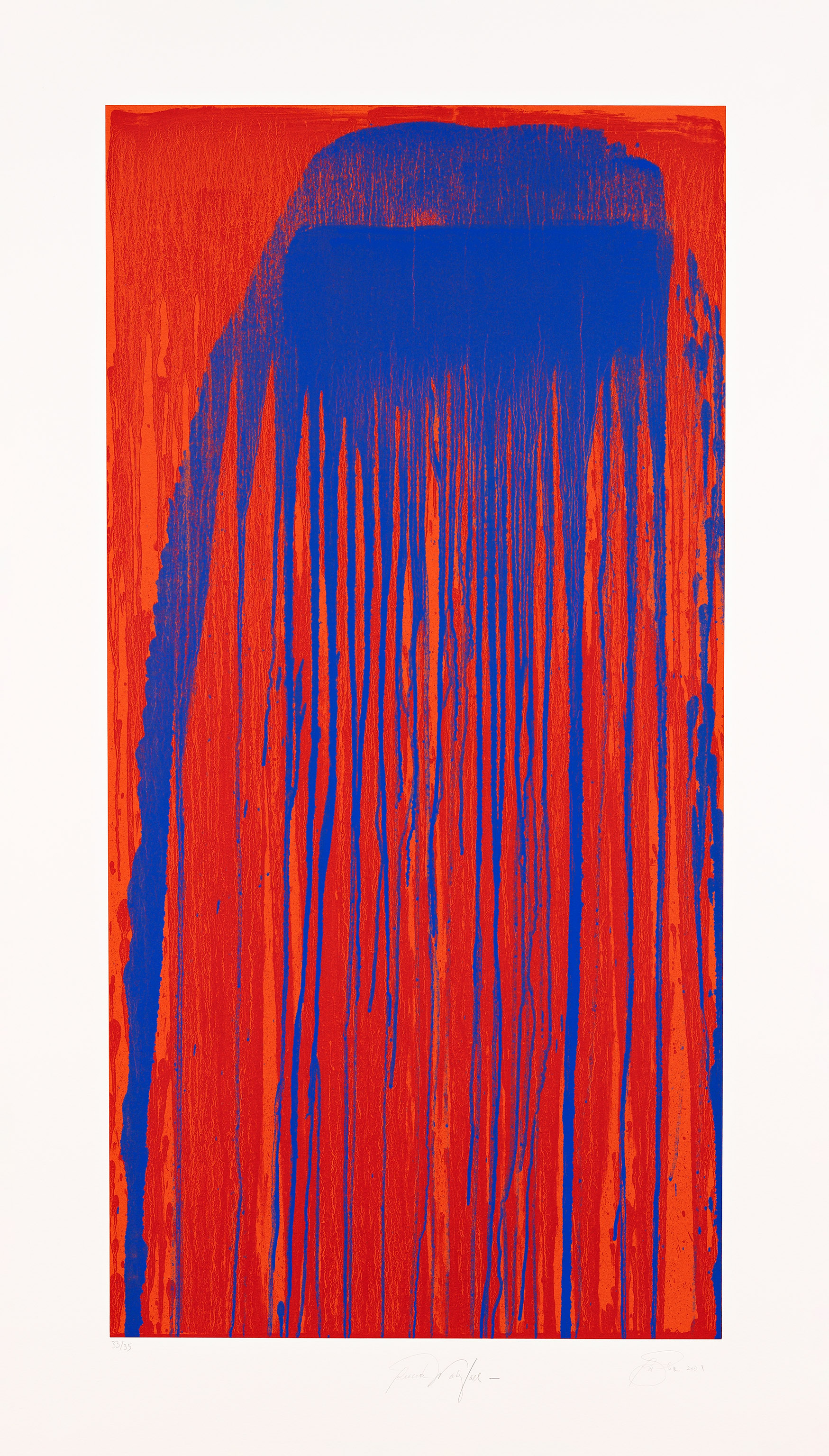Example of screenprinting: Pat Steir "Peacock Waterfall"