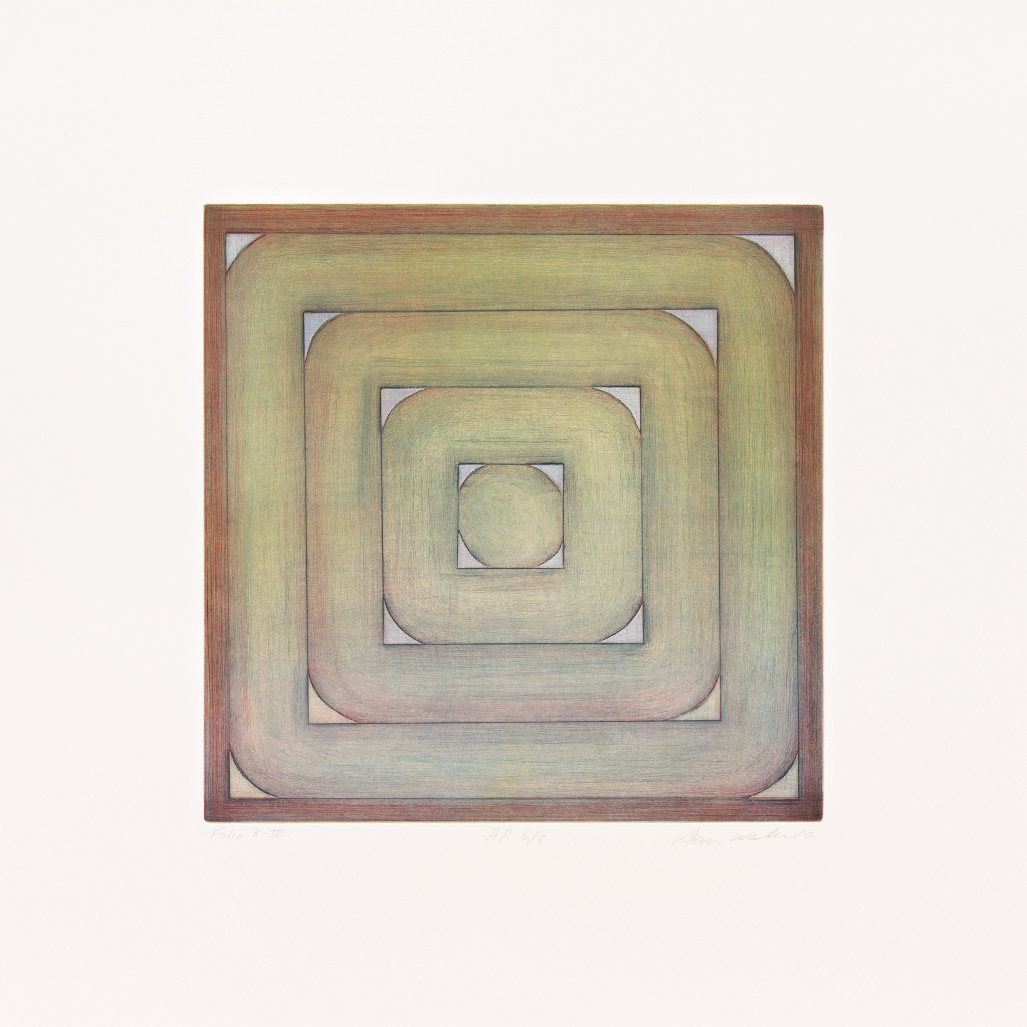 Example of drypoint: Dan Walsh "Folio B (Plate IV)"