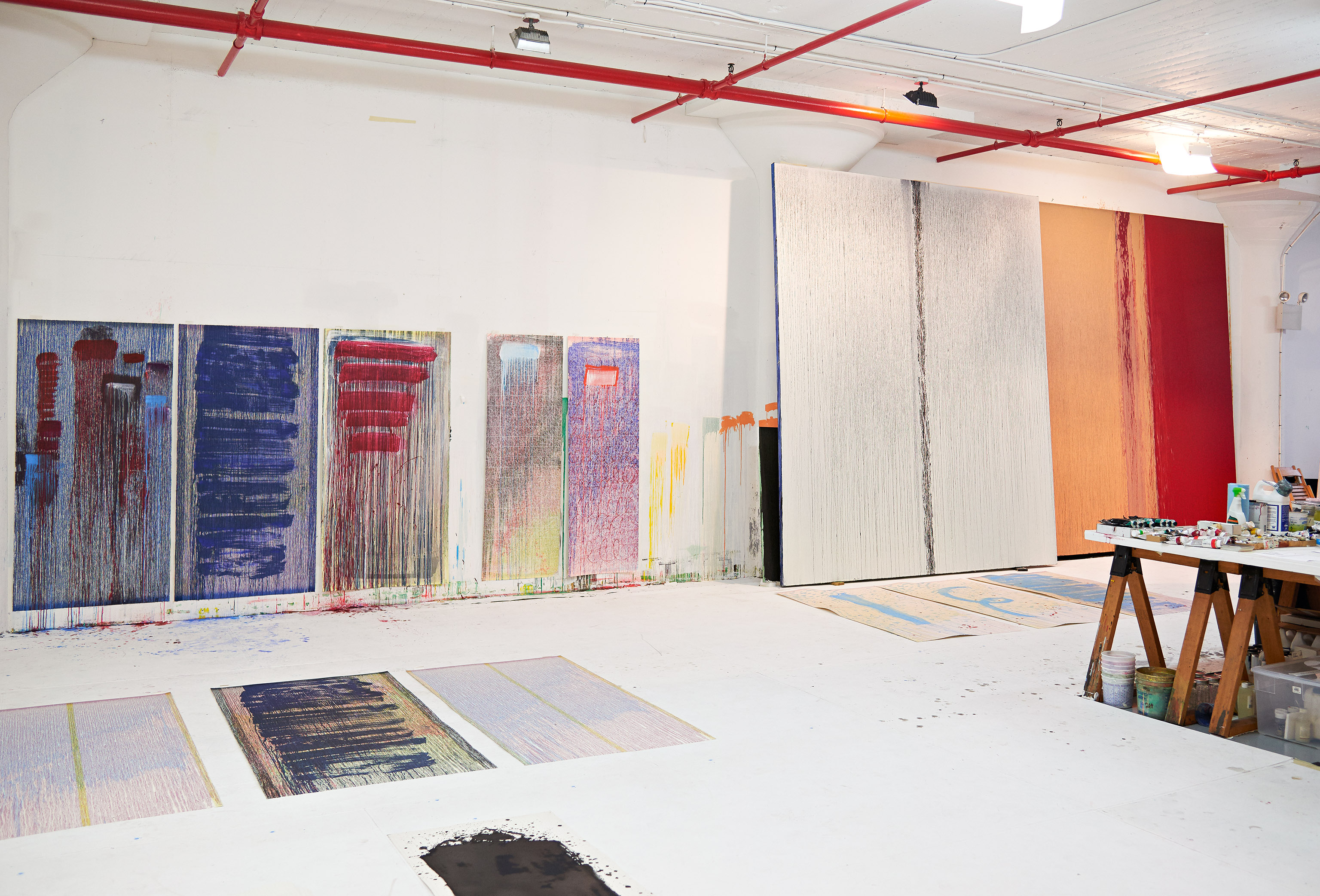 View of Pat Steir's studio, 2015