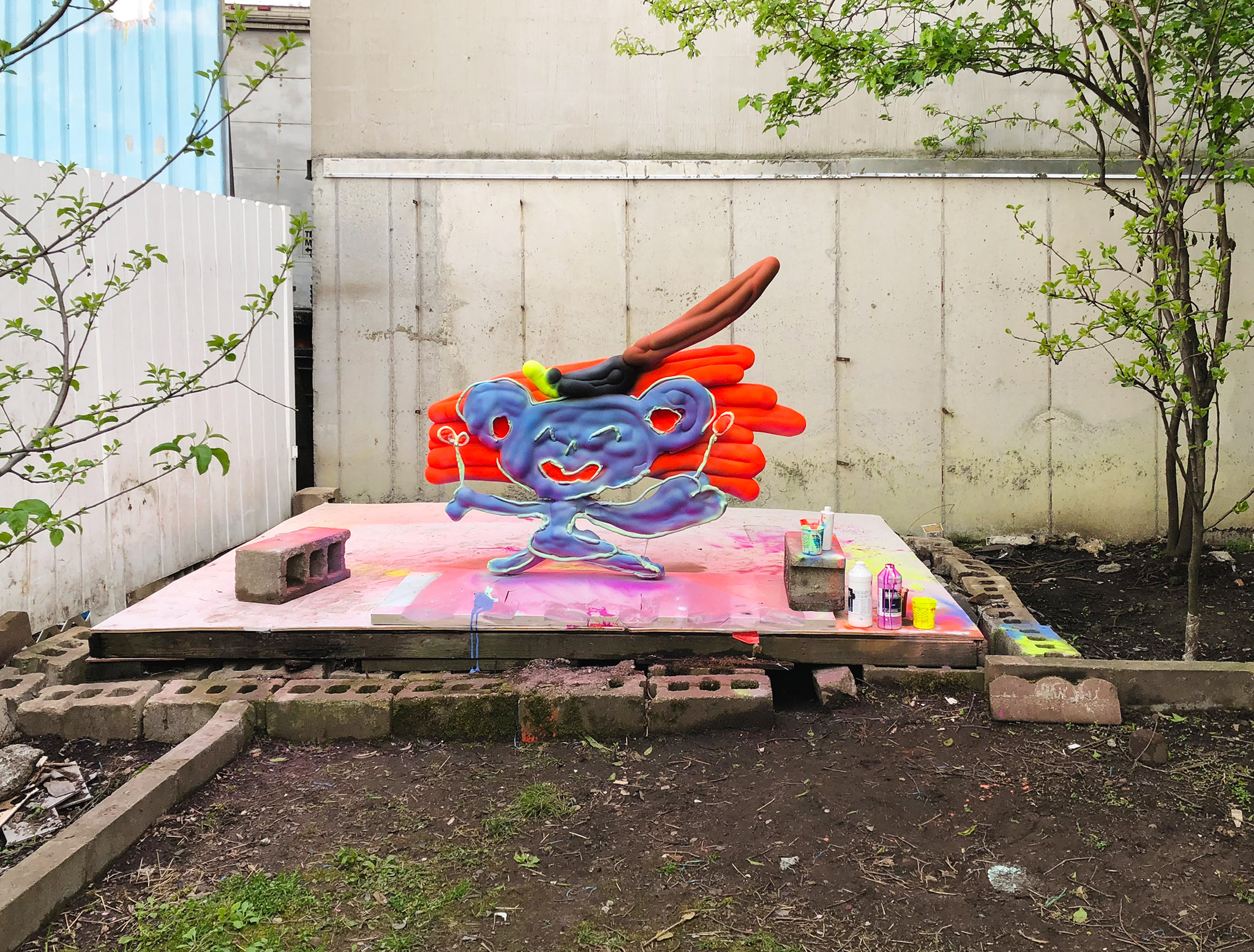 Brush Bear (in progress.)  Sculpture. 