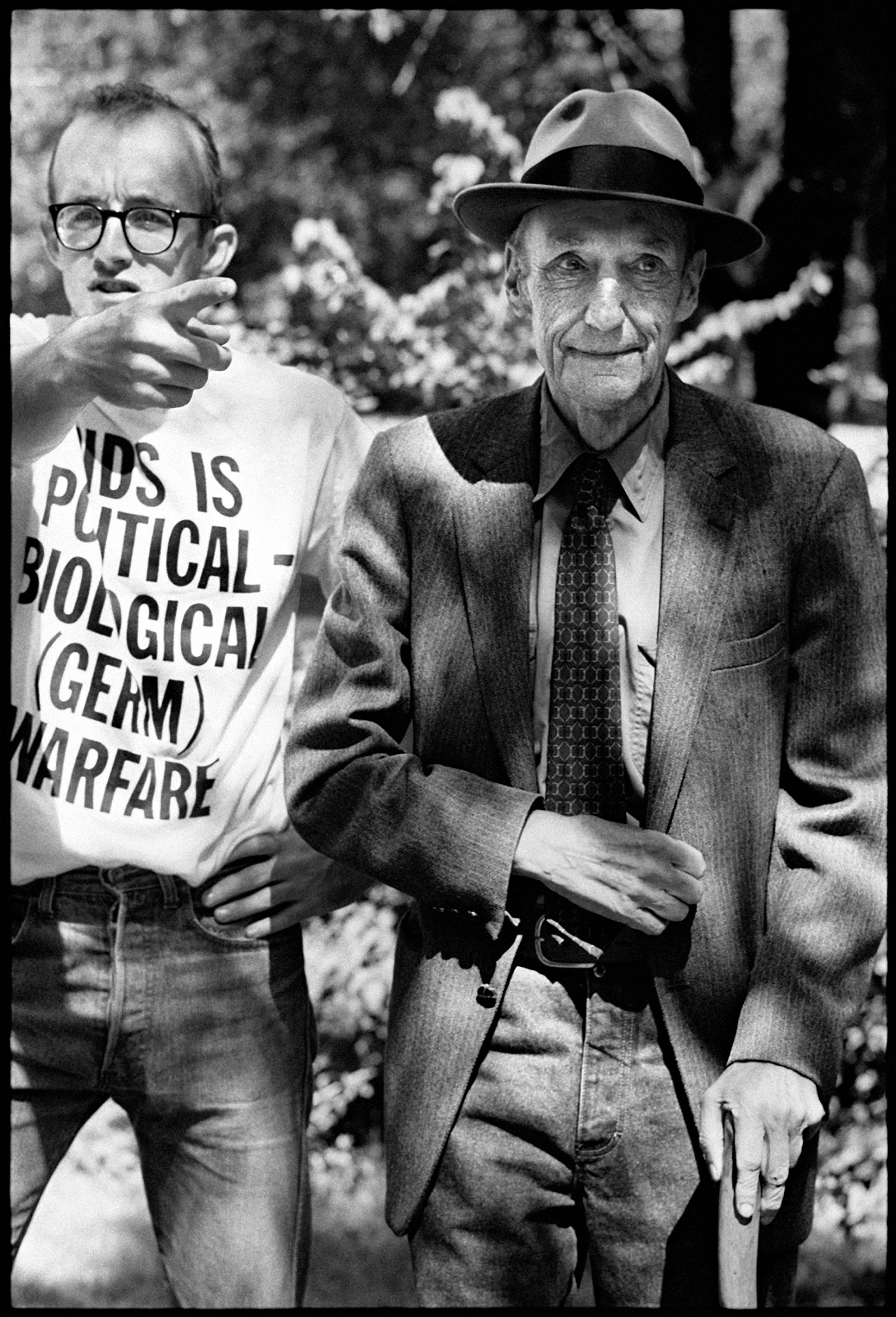 William S. Burroughs and Keith Haring, Lawrence, Kansas 1987  (Photograph © Kate Simon)