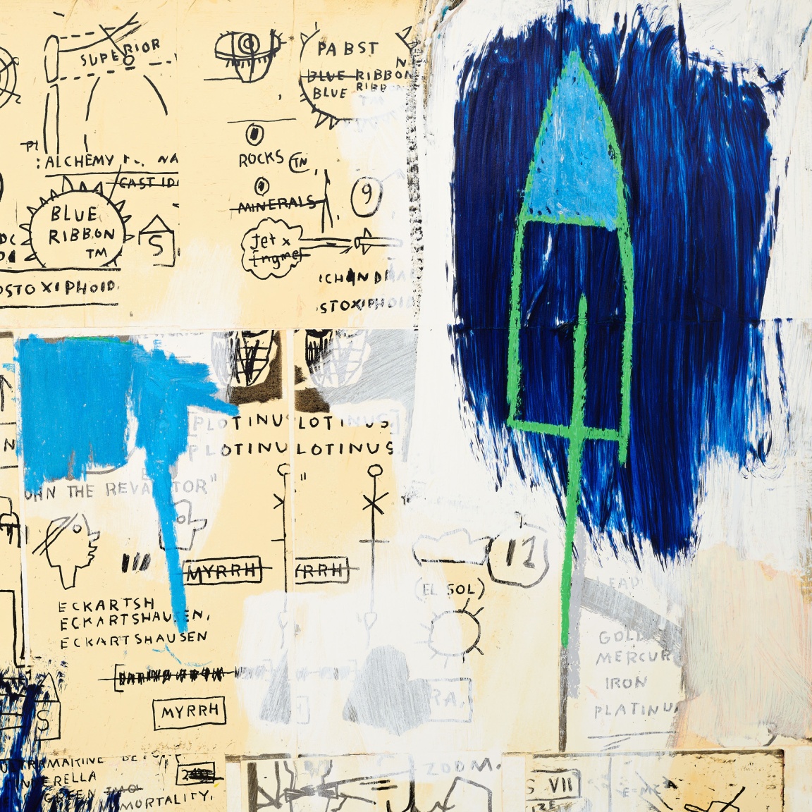 Detail of "Odours of Punt" (1983/2024) from the Estate of Jean-Michel Basquiat