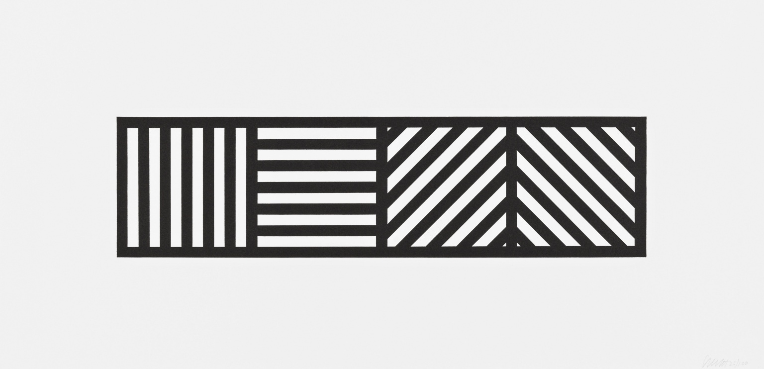 "Lines in Four Directions, Black/White" (2004) by Sol LeWitt
