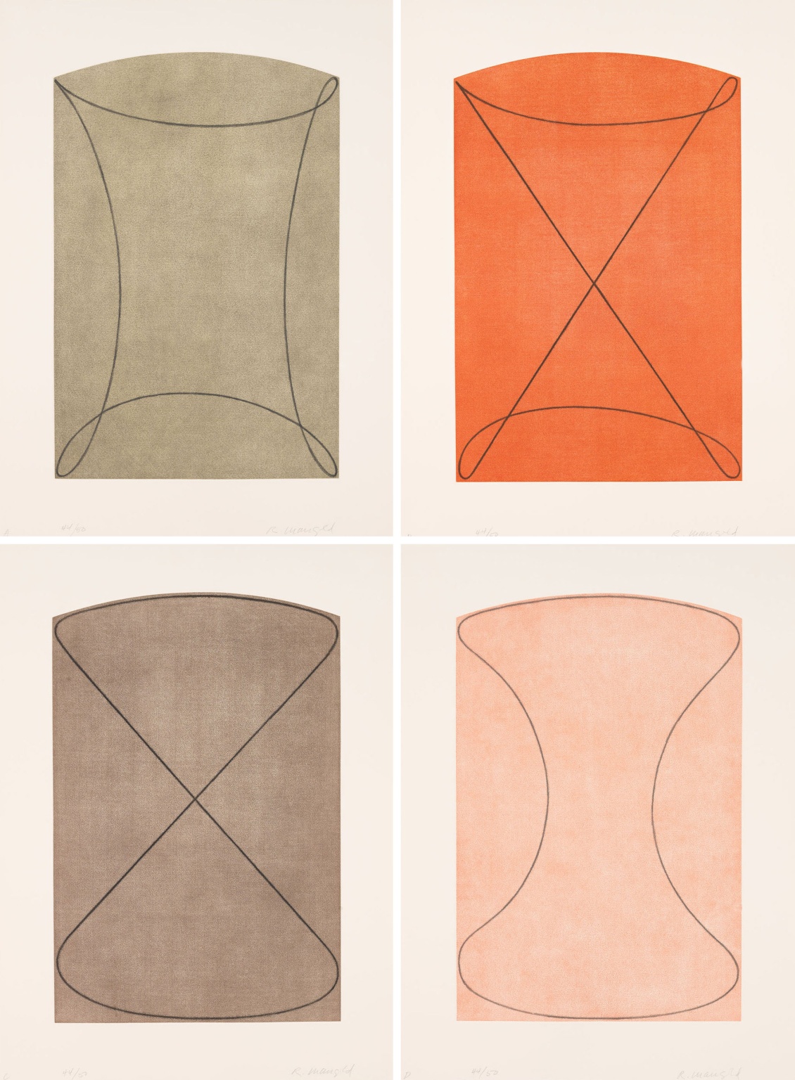 "Four Figures (A,B,C,D)" (1998) by Robert Mangold