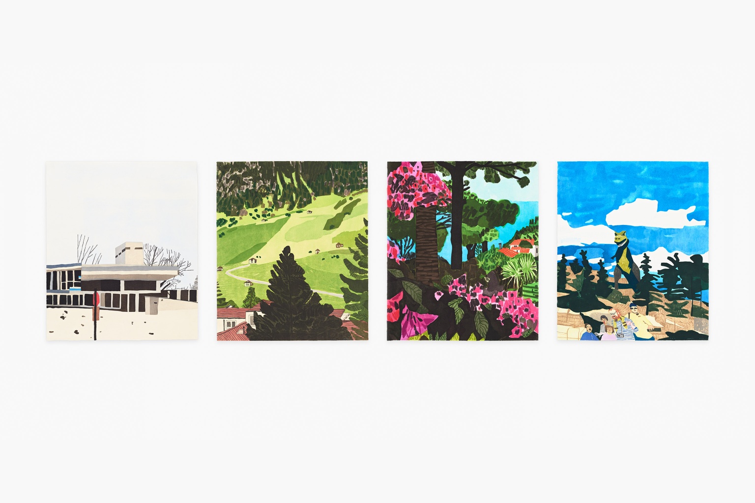"Four Landscapes" (2020) by Jonas Wood