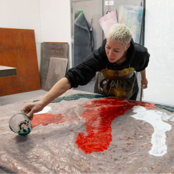 Kennedy Yanko in the Pace Paper studio