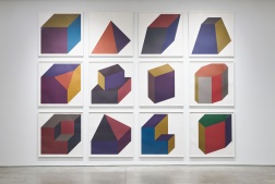"Forms Derived from a Cube (Colors Superimposed) 1-12" (1991) by Sol LeWitt