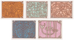 "Chocolate Buddah 1-5" (1989) by Keith Haring