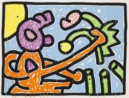 “Flowers” (1990) by Keith Haring, one from a set of five silkscreens