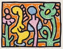 “Flowers” (1990) by Keith Haring, one from a set of five silkscreens