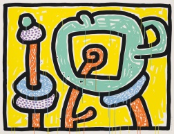 “Flowers” (1990) by Keith Haring, one from a set of five silkscreens