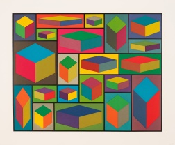 "Distorted Cubes (C)" (2001) by Sol LeWitt