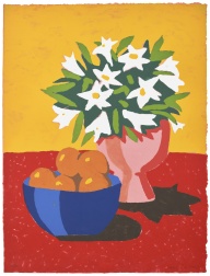 "Tangerines and Lilies" (2024) by Hilary Pecis