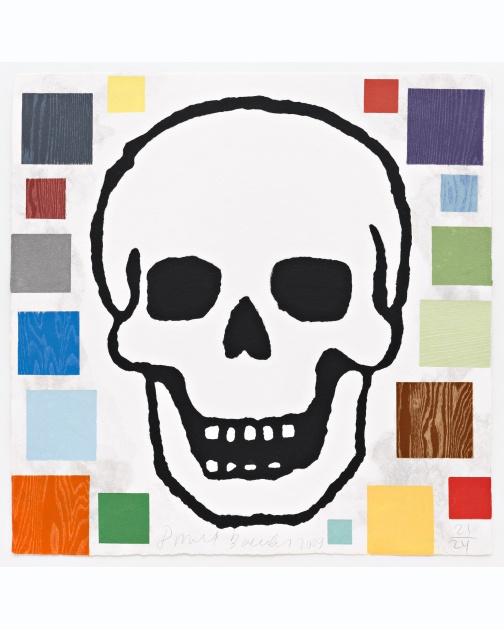 "Abstract Composition with Skull" (2009) by Donald Baechler