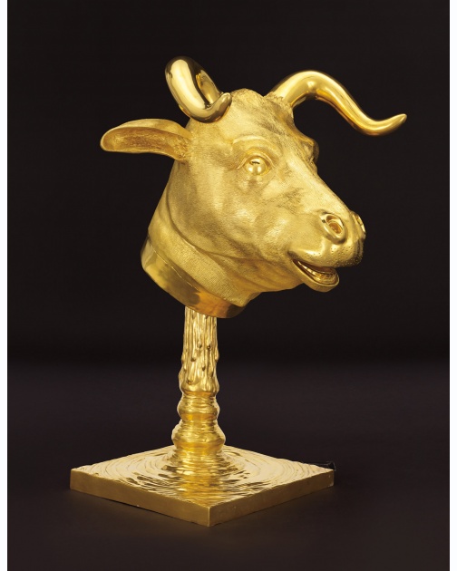 "Circle of Animals/Zodiac Heads: Gold (Ox)" (2010) by Ai Weiwei