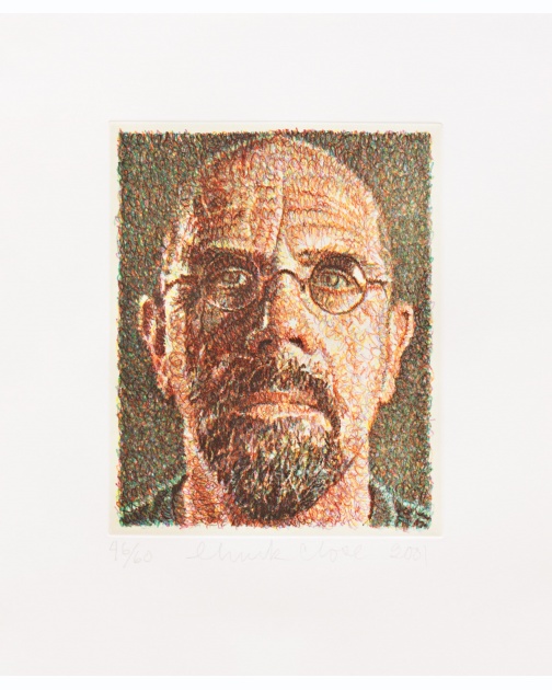 "Self-Portrait/Scribble/Etching" (2001) by Chuck Close