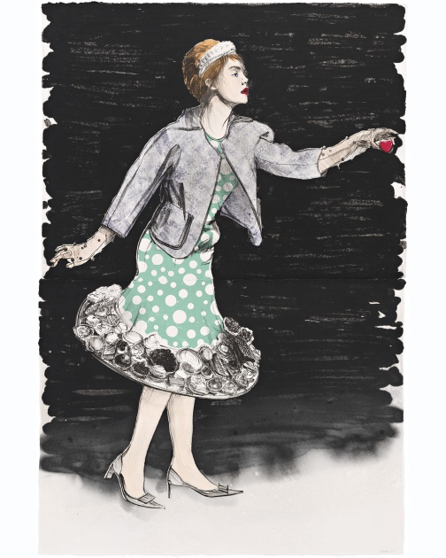 "Dessert Skirt (Dots)" (2013) by Will Cotton
