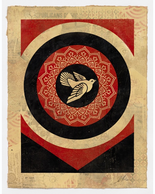 "Dove Target Black, HPM" (2012) by Shepard Fairey