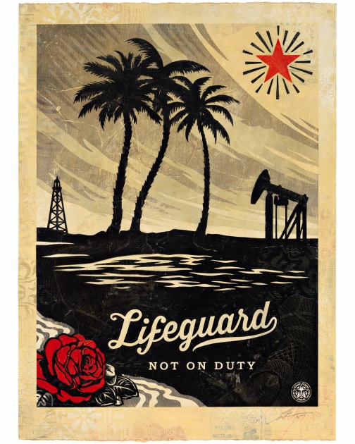 "Lifeguard Not on Duty, HPM" (2015) by Shepard Fairey