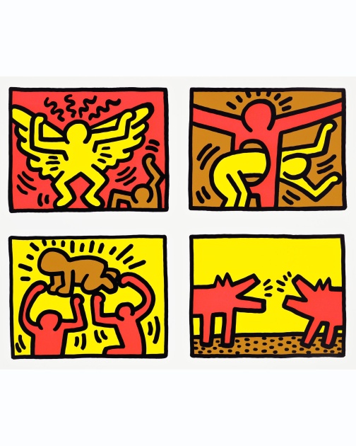 "Pop Shop Quad IV" (1989) by Keith Haring
