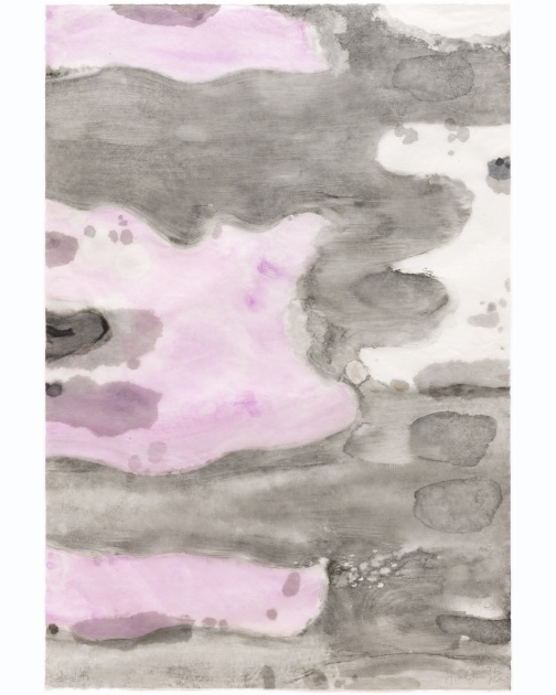 "Flowing Water with Pink Reflection 1" (2014) by Jian-Jun Zhang