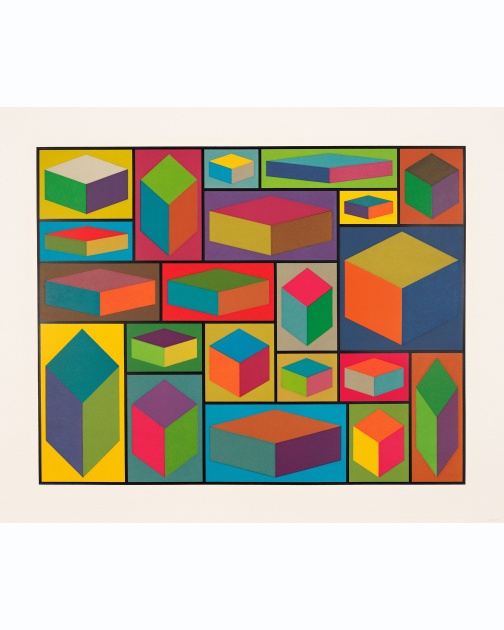 "Distorted Cubes (B)" (2001) by Sol LeWitt