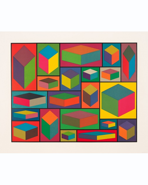 "Distorted Cubes (D)" (2001) by Sol LeWitt