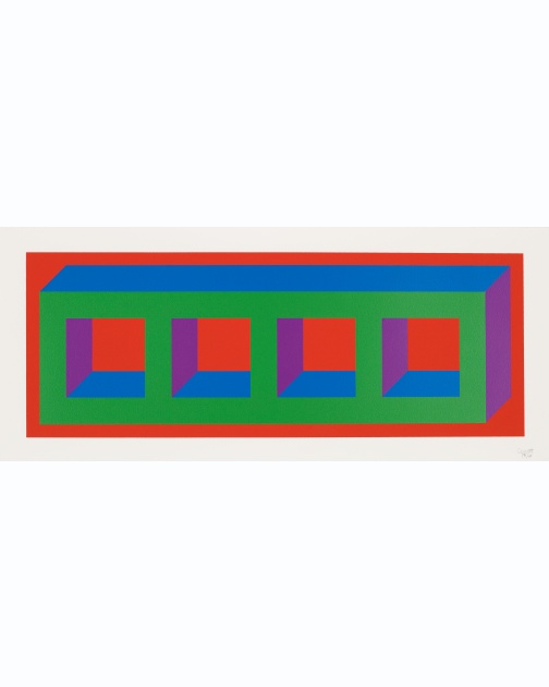 "Four Color Isometric Figure - A" (2002) by Sol LeWitt