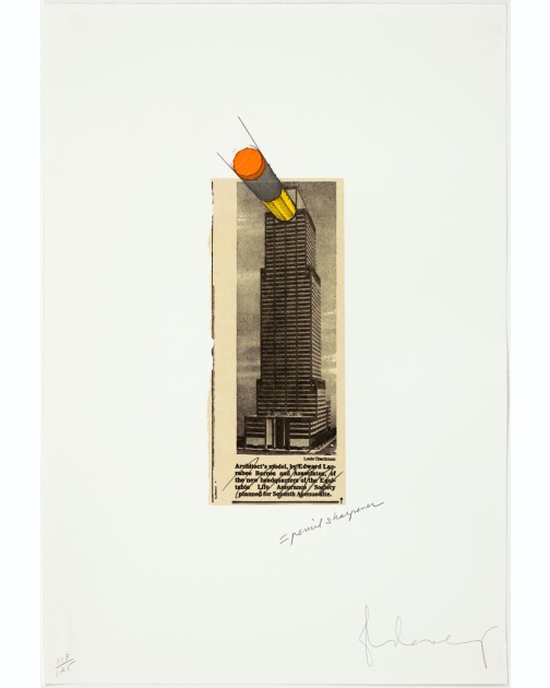 "Equitable Building as a Pencil Sharpener" (1995) by Claes Oldenburg
