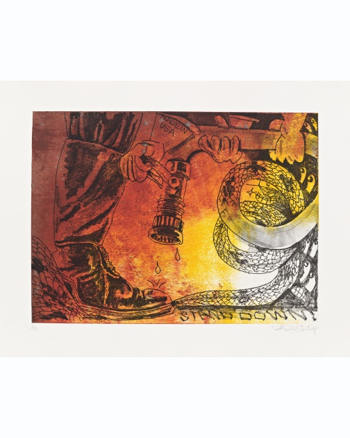 "Untitled 'Stand Down'" (2024) by Pat Phillips