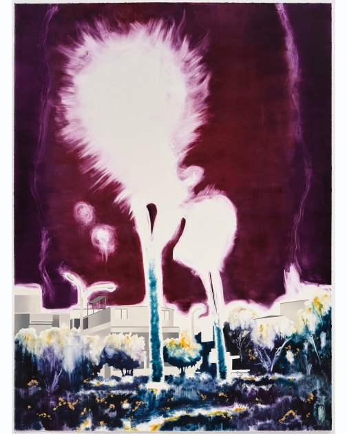 "The glowing palms at Sierra Bayamon (version 1)" (2026) by Gamaliel Rodríguez