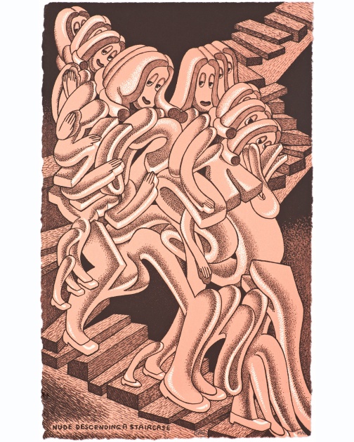 "Nude Descending a Staircase" by Peter Saul