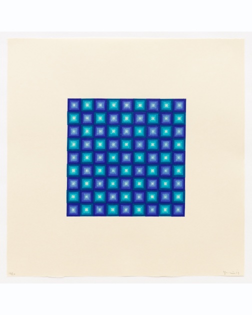 "Radiant Blue Squares" (2017) by Yasu Shibata