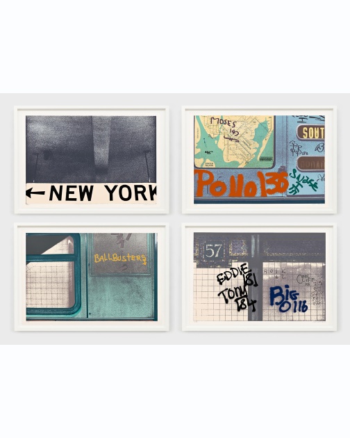 "Subway Series (Set of Four: New York, Pollo 136, Ballbusters and 57th Street)" (1972) by John Loring