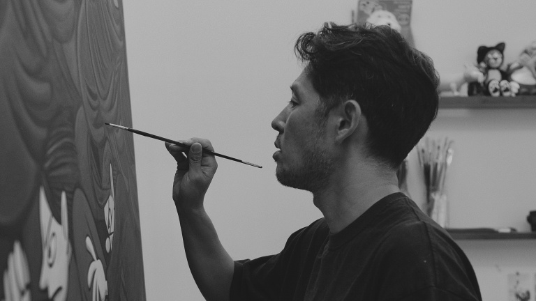 Yusuke Hanai in his studio