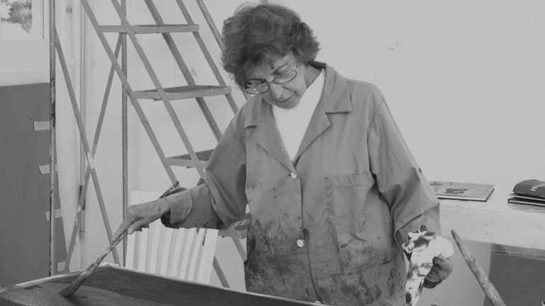Helen Frankenthaler at the Pace Editions printshop.