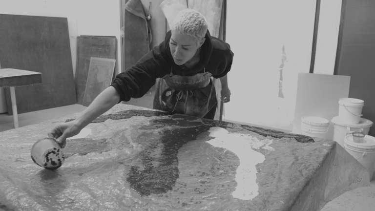 Kennedy Yanko in the Pace Paper studio