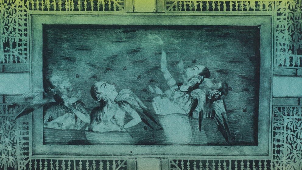 Detail of "Disruption as Rapture" (2024) by Shahzia Sikander