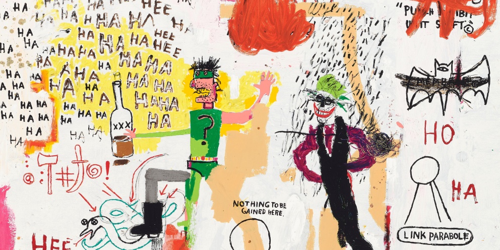 Detail of "Riddle Me This" (1987/2022) after Jean-Michel Basquiat