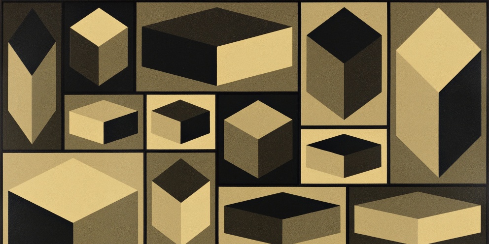 Detail of "Distorted Cubes (A)" (2001) by Sol LeWitt