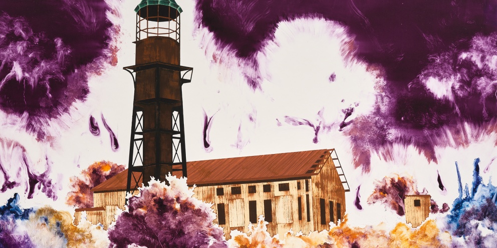 Detail of "The storm has come to Mona (version 1)" (2026) by Gamaliel Rodríguez