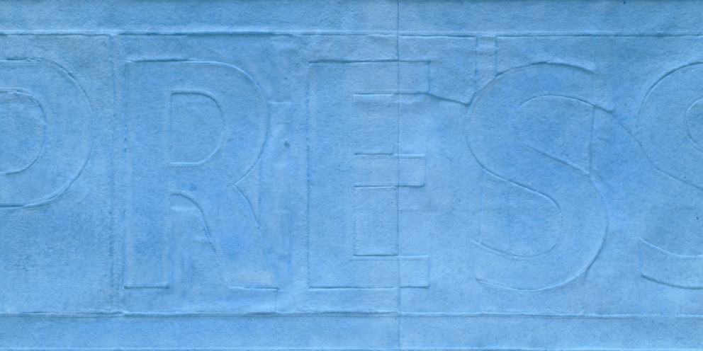 "Light Blue Press Patch" (2026) by Spencer Lewis