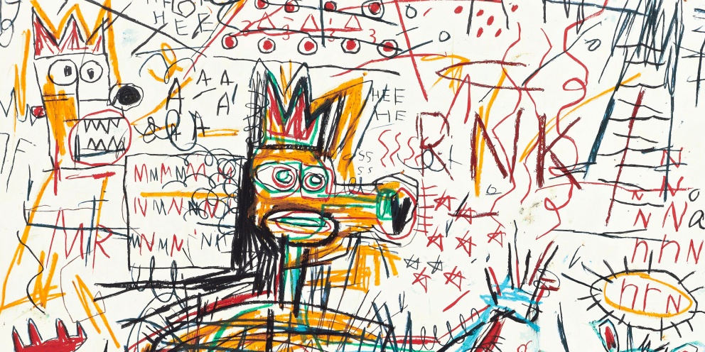 Detail of "Untitled I" (1982/2023) after Jean-Michel Basquiat